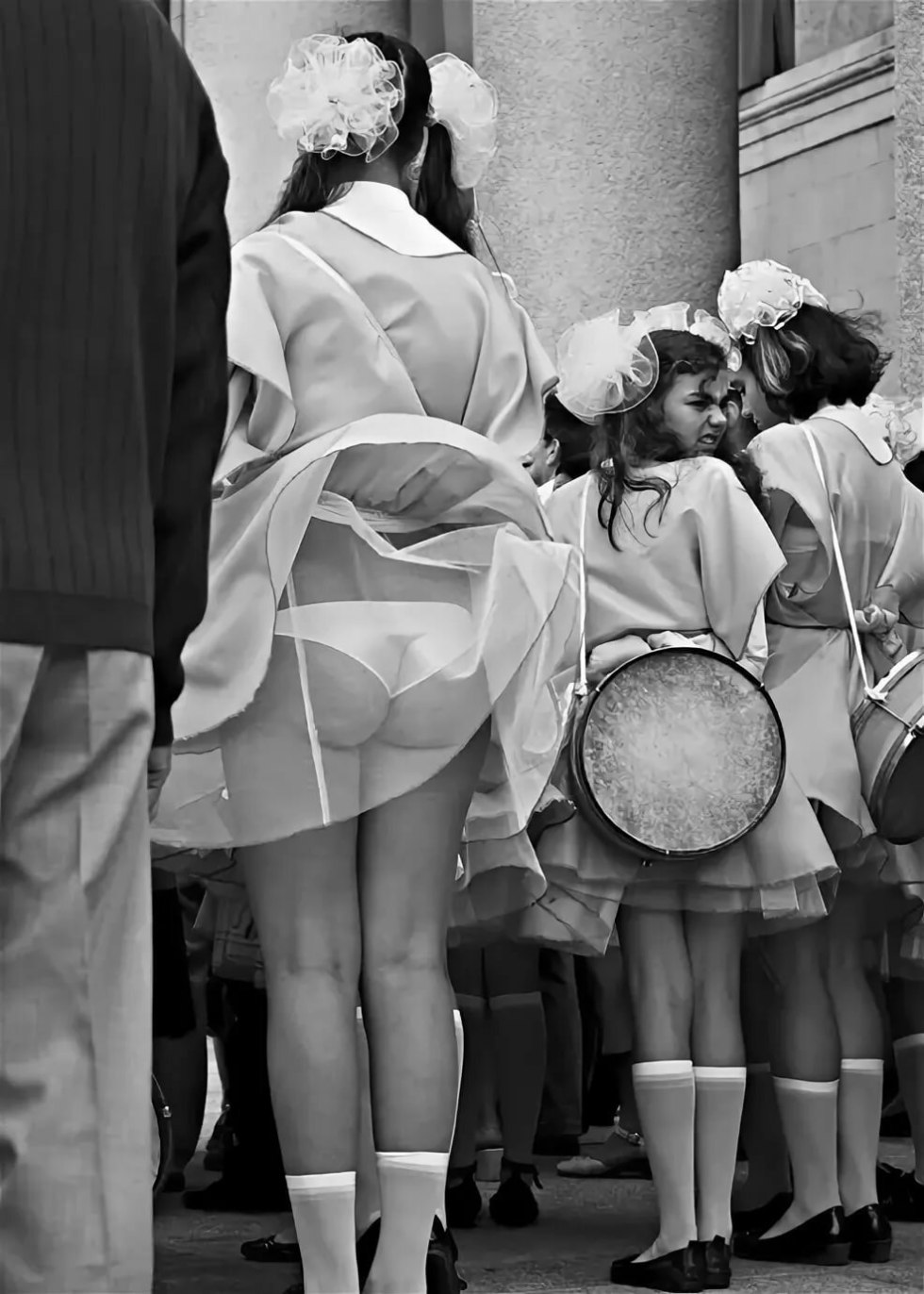 Naked women in stockings retro