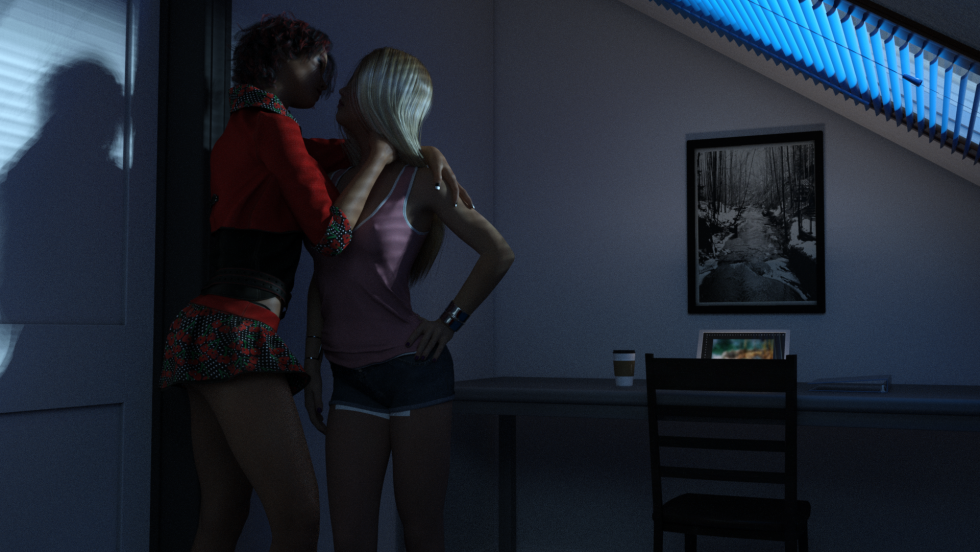 Zoey Holloway with a stepson in a motel