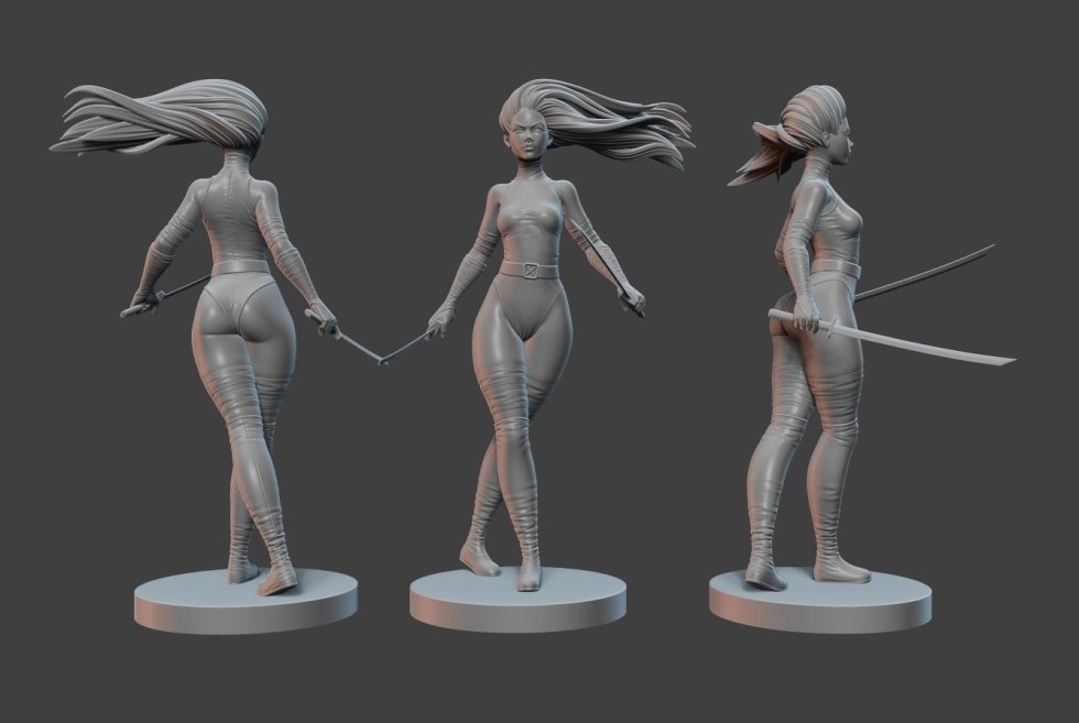 The muscles of the woman