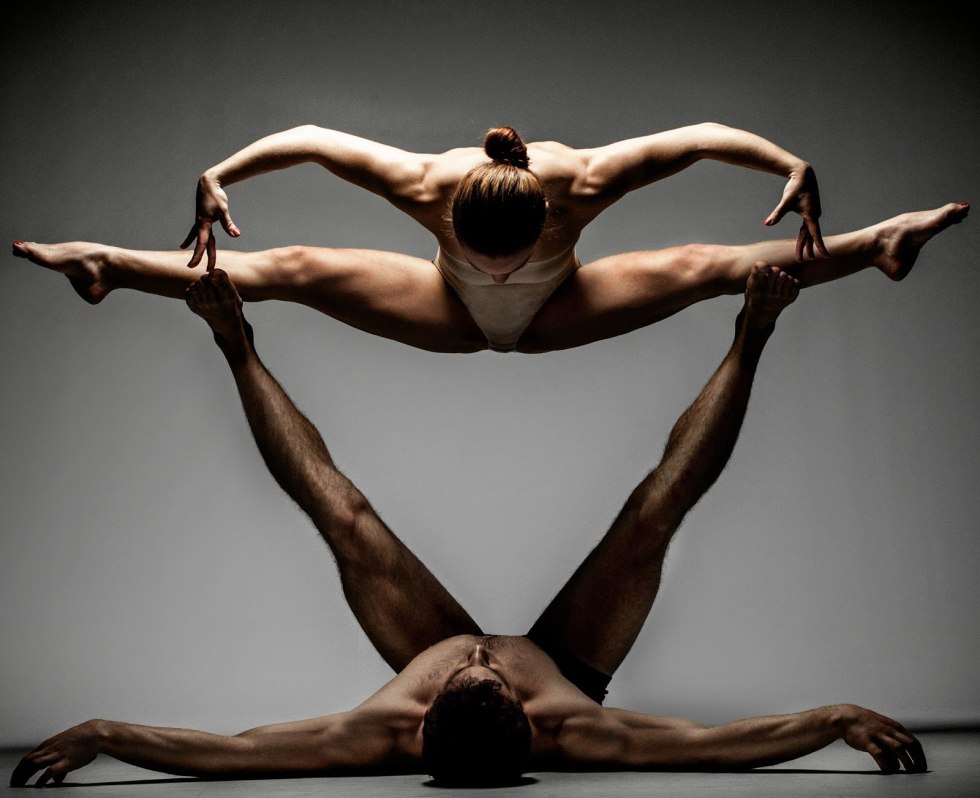 The pose is from above