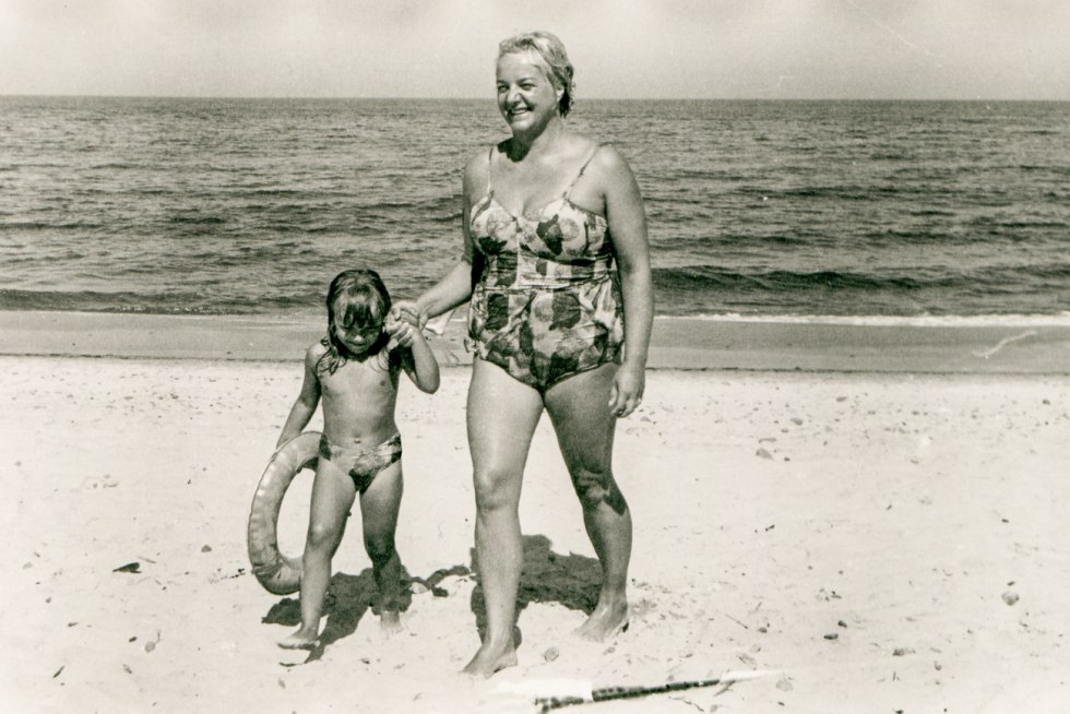 Women on a nudist beach