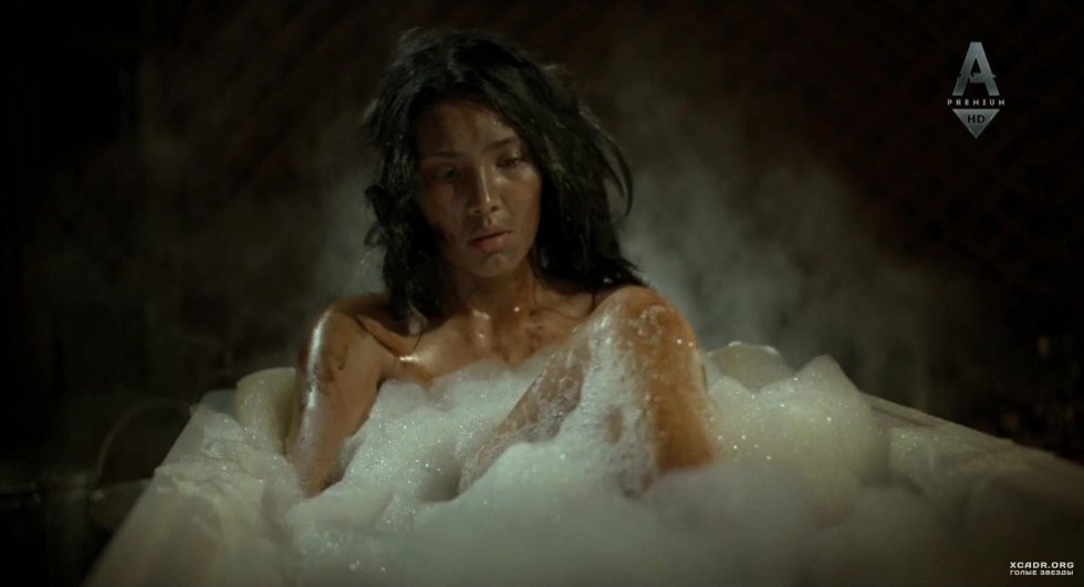 Girl in a fur swimsuit