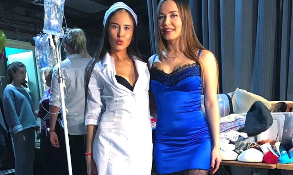 Mikhalkova in transparent clothes