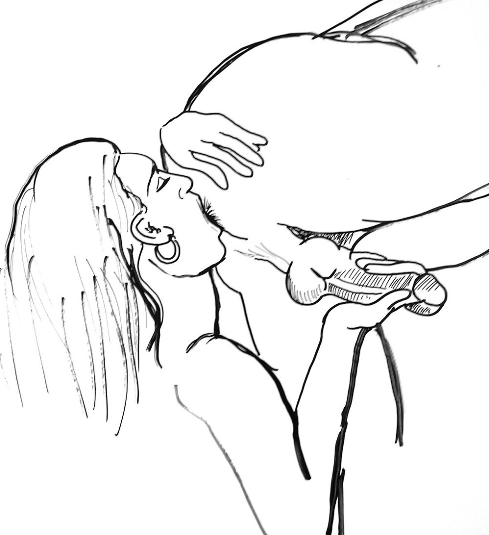 Prostate massage with blowjob drawings
