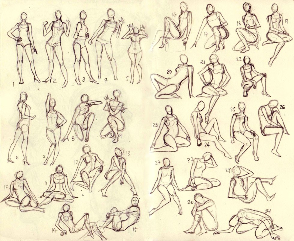 Pose for drawing female