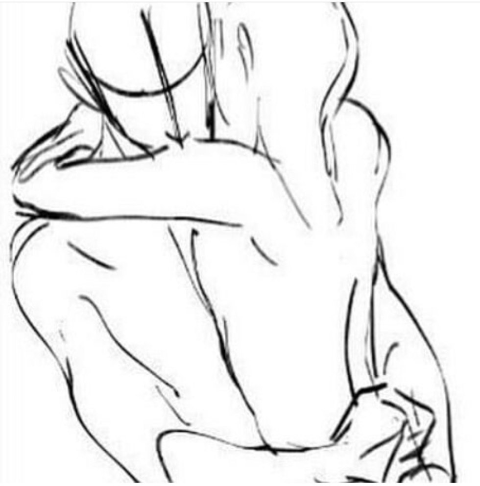 A person sits a reference on the side