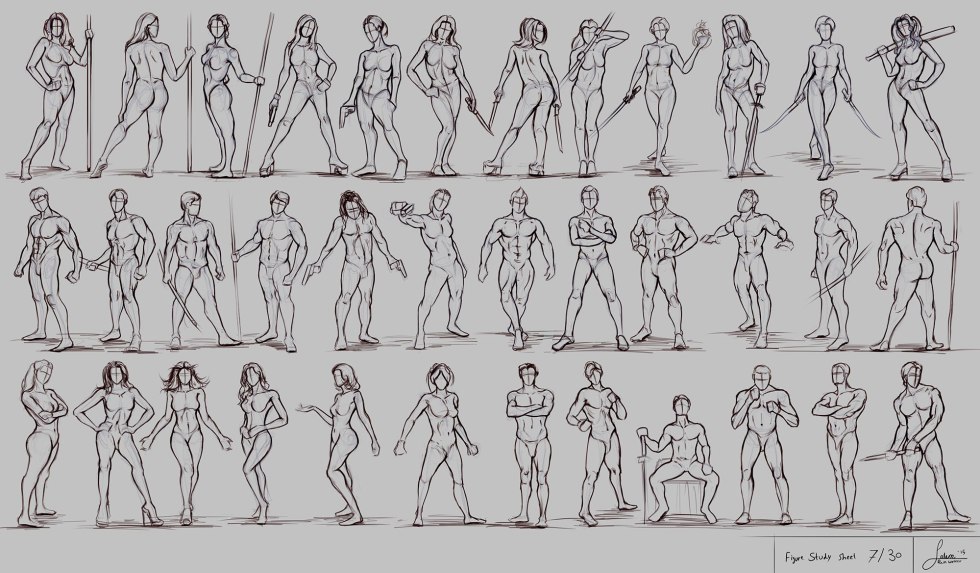 A sketch of two people