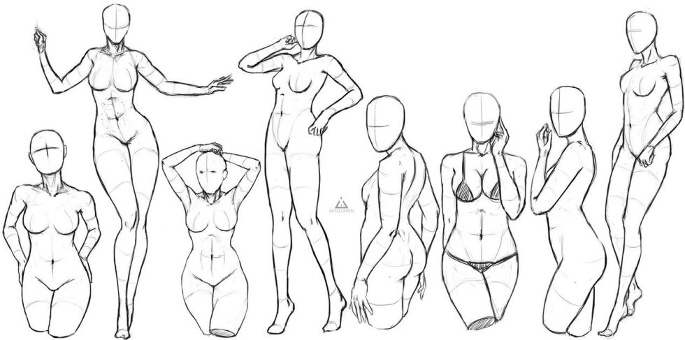 Human poses for sketches