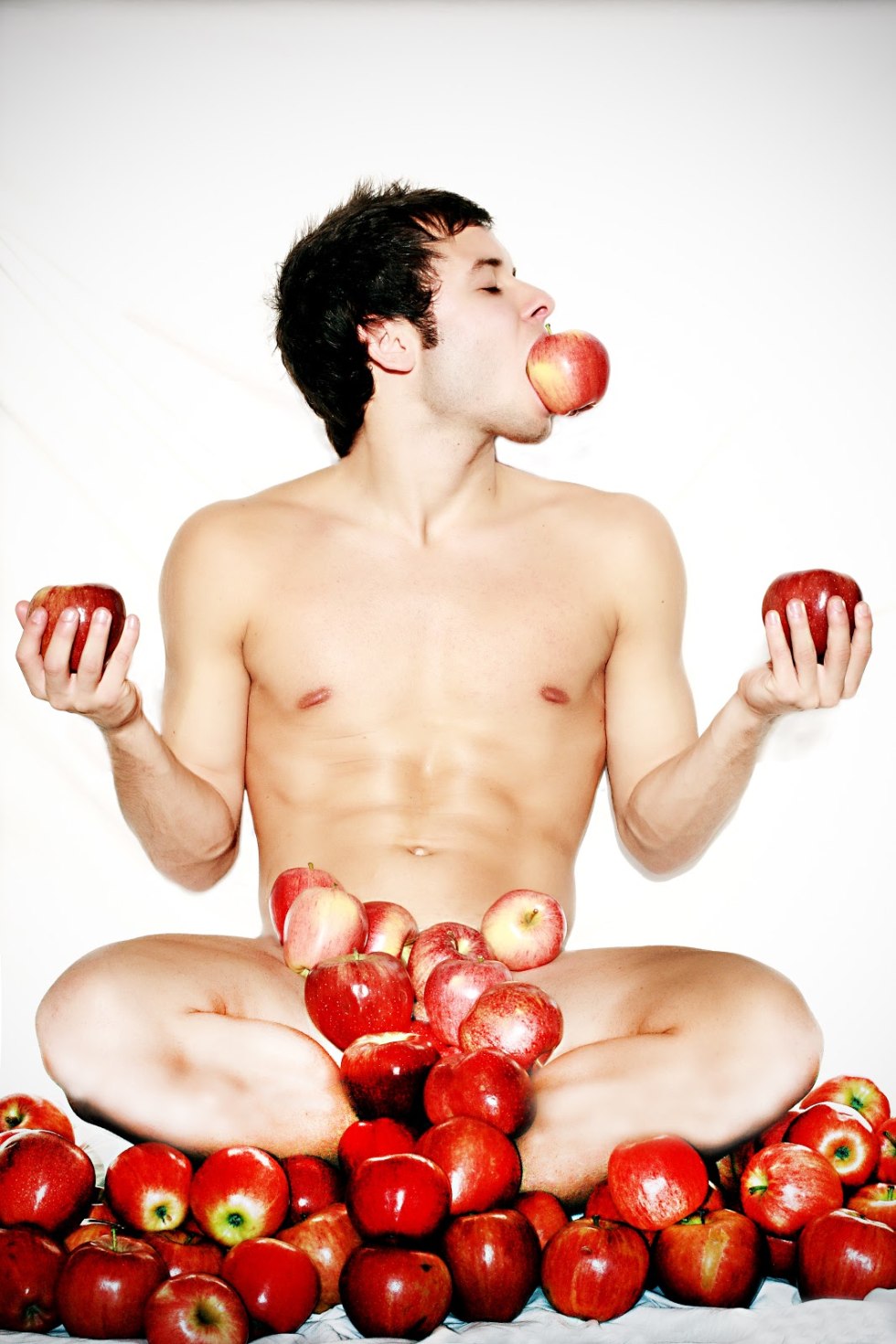 A guy with fruits