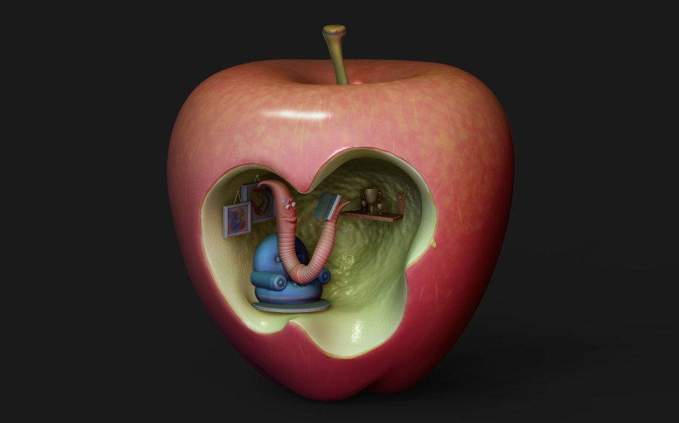 A worm in an apple