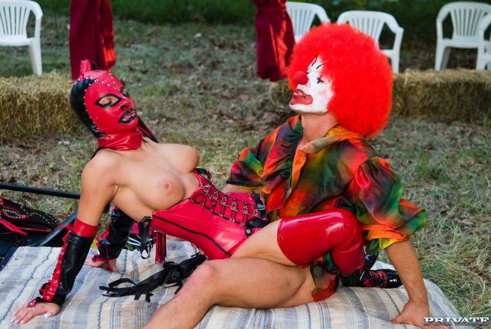 Naked mature clowness