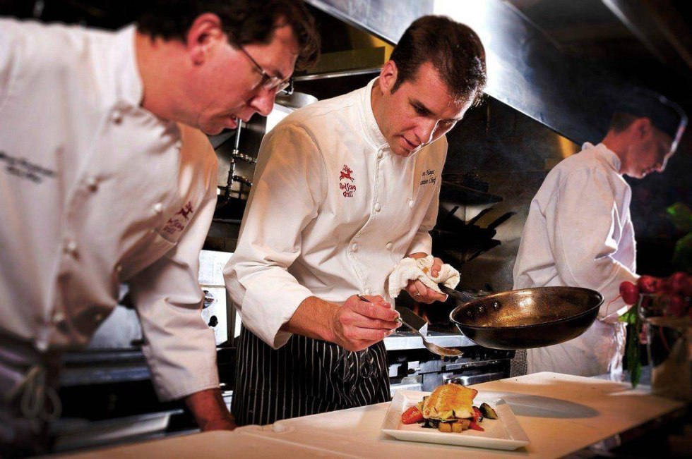 Cooking in a restaurant