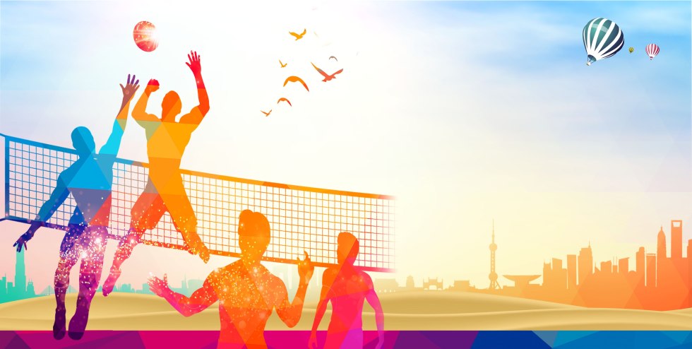 Pose for drawing volleyball