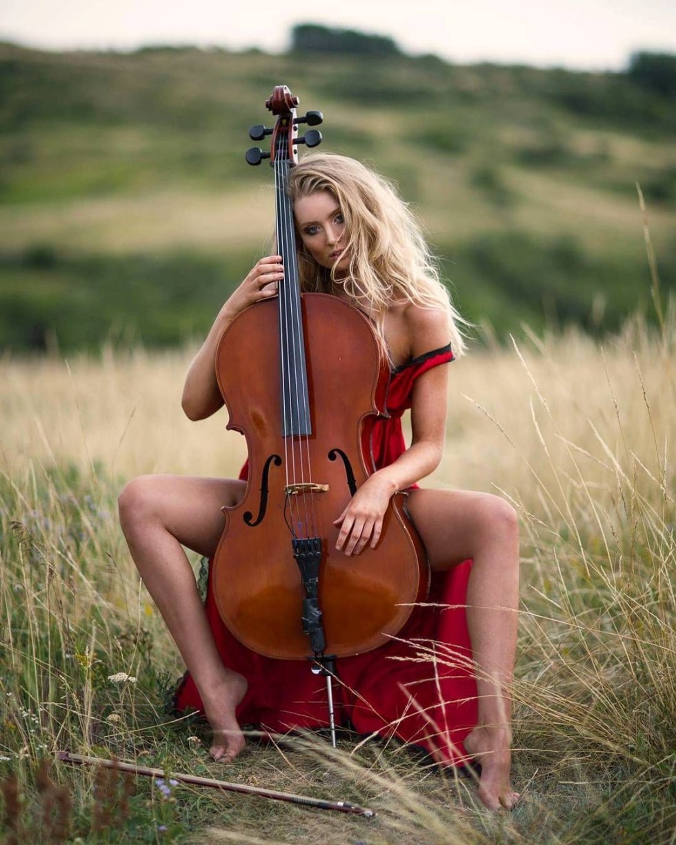 Hairy Redhead Nudist Plays a Vioolin Naked