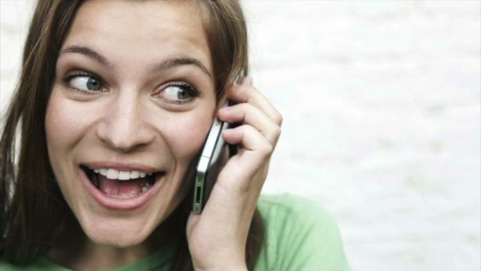 A woman with a phone