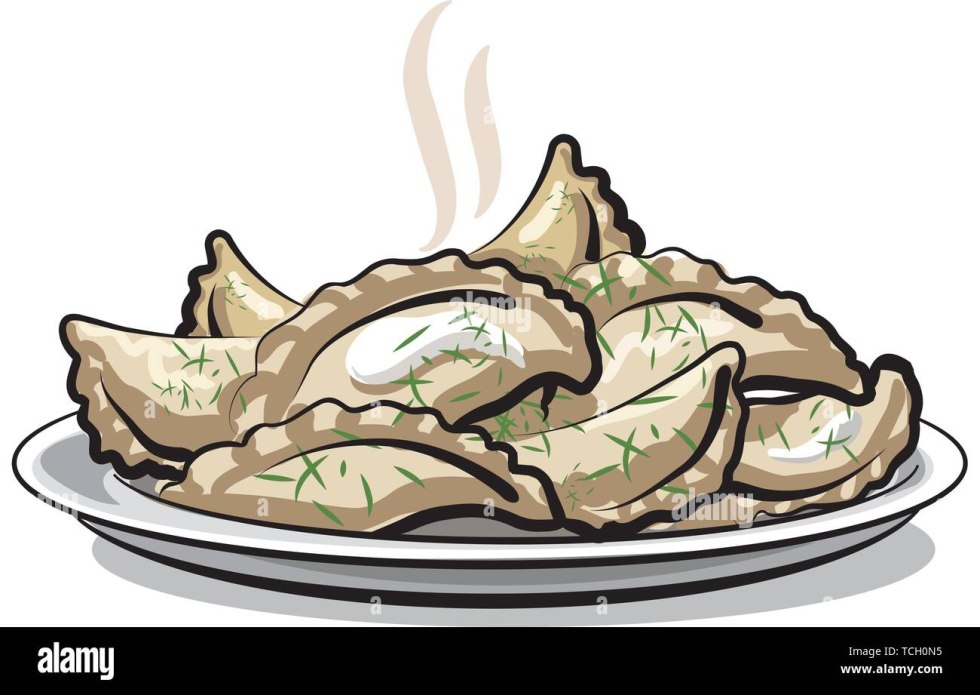 Khinkali in his hand