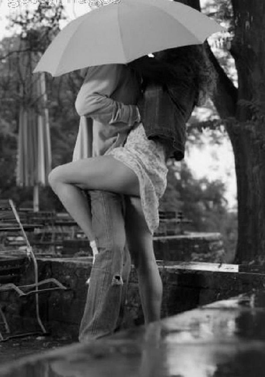 Man and woman in the rain