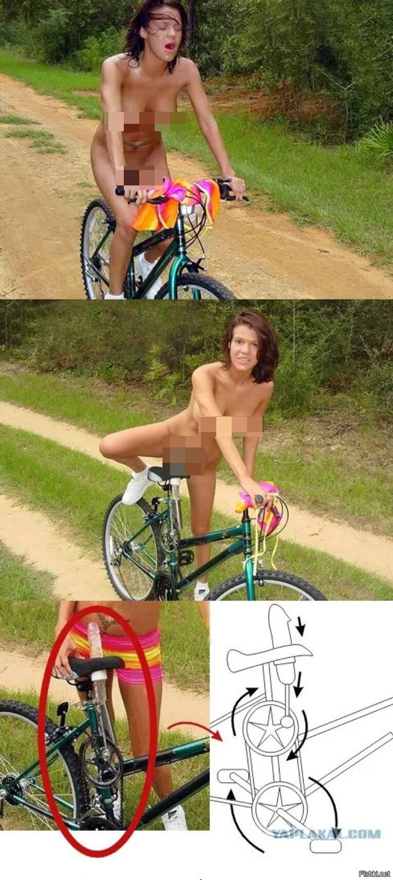 Naked bicycle pussy