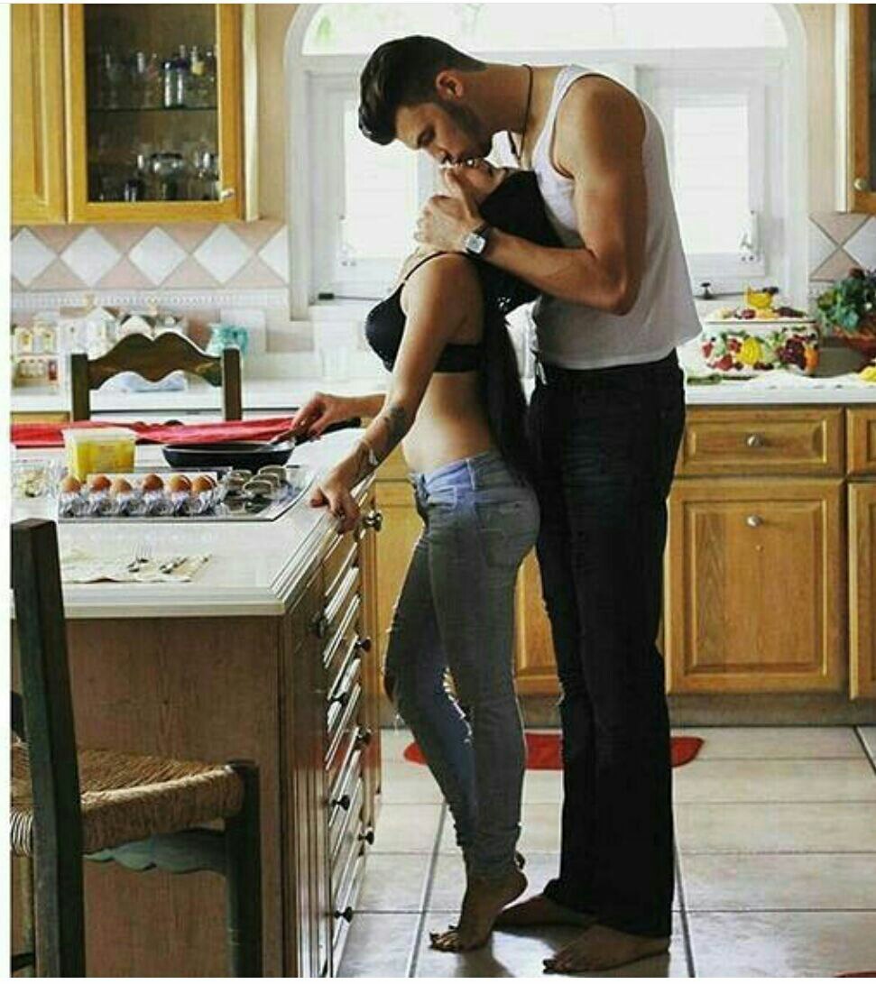 Lovers in the kitchen