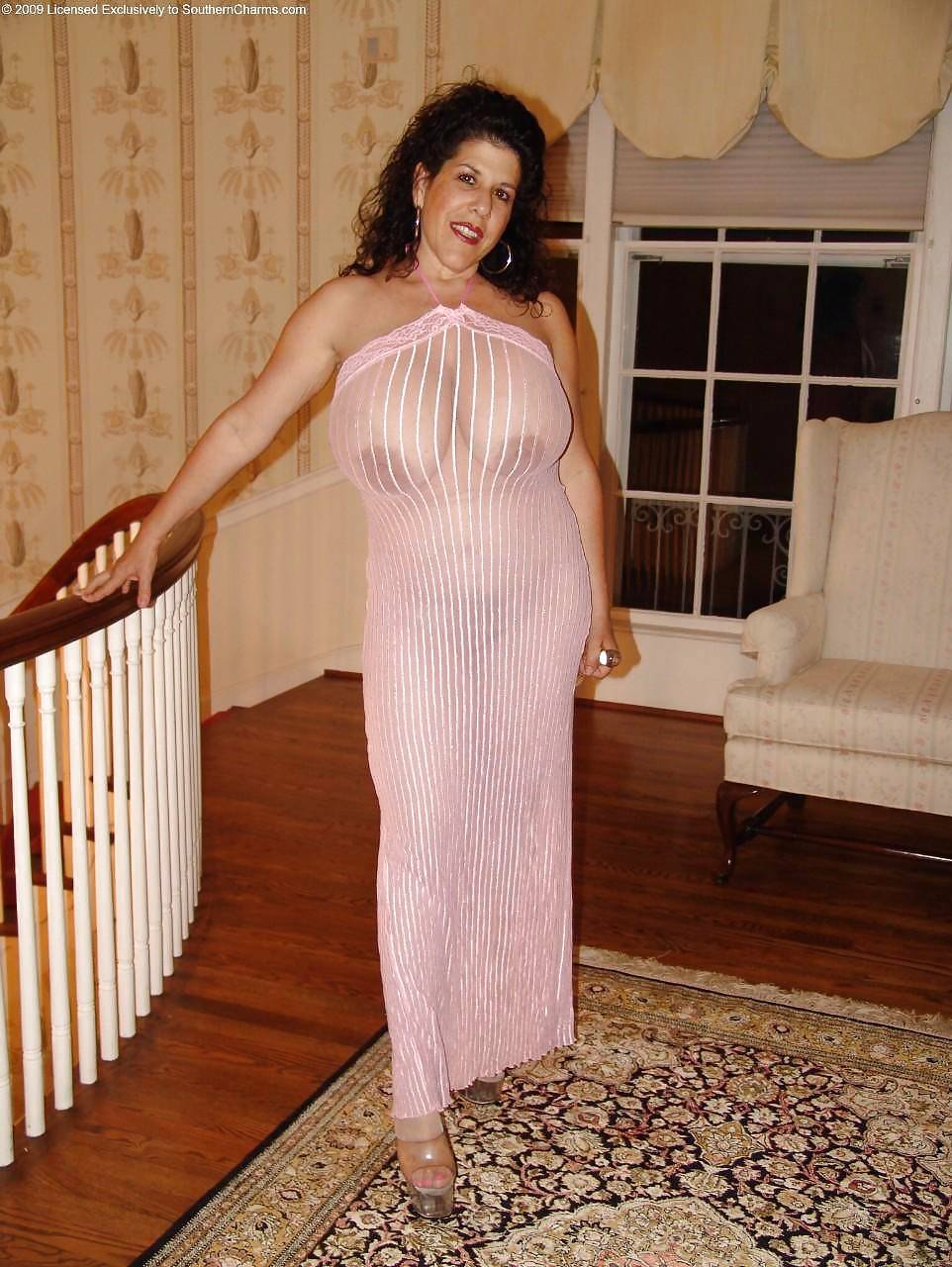 Milfs in transparent dresses
