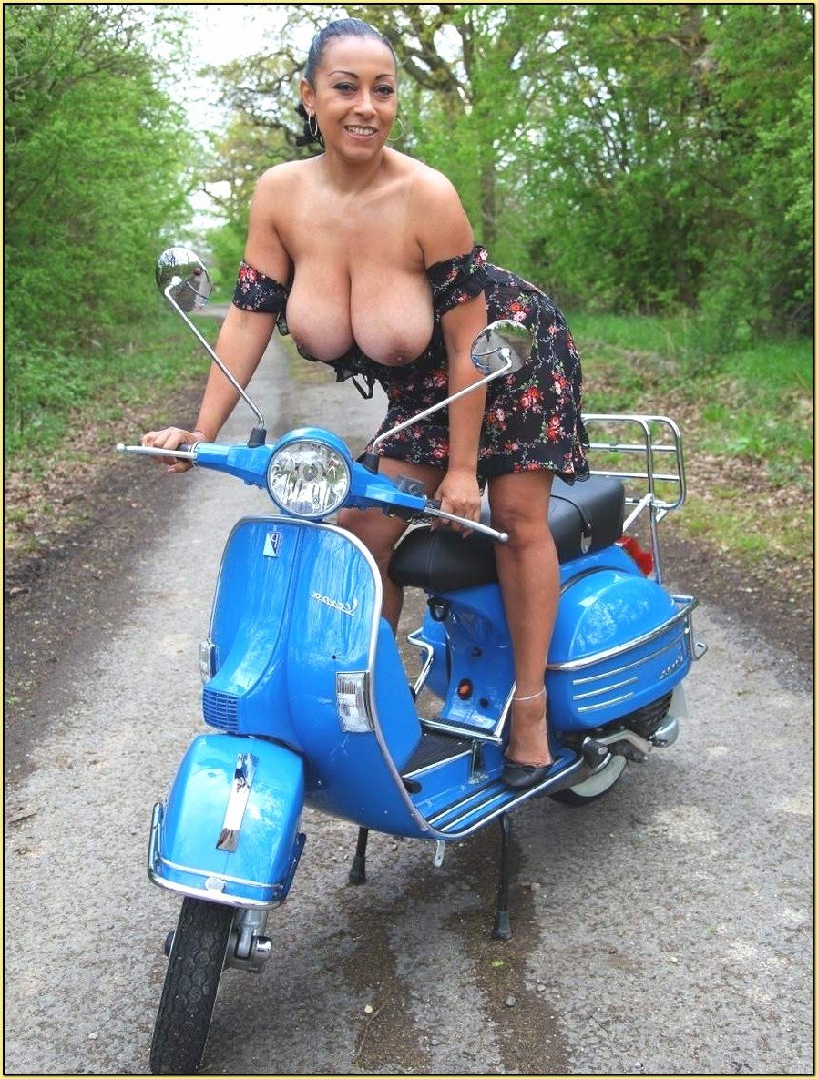 Naked schoolgirls on a bicycle