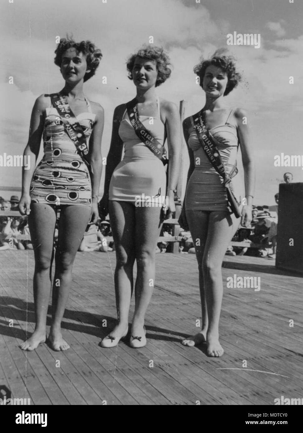 Beauty contest on the beach retro
