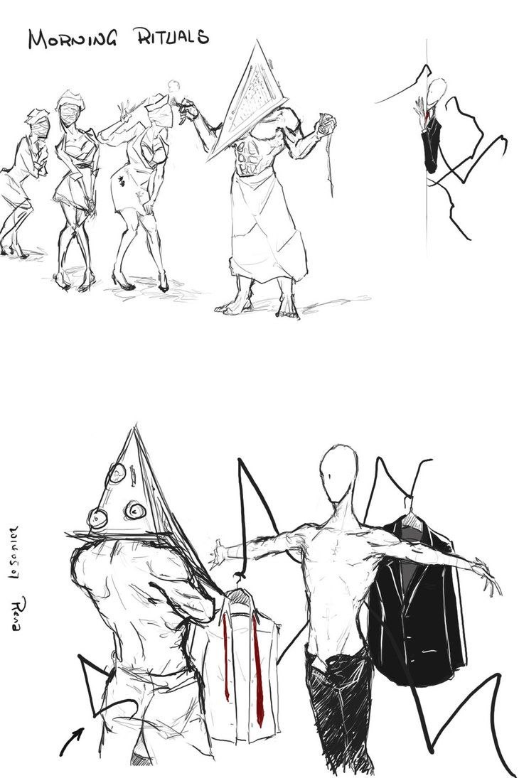 Girl Slenderman with a pencil