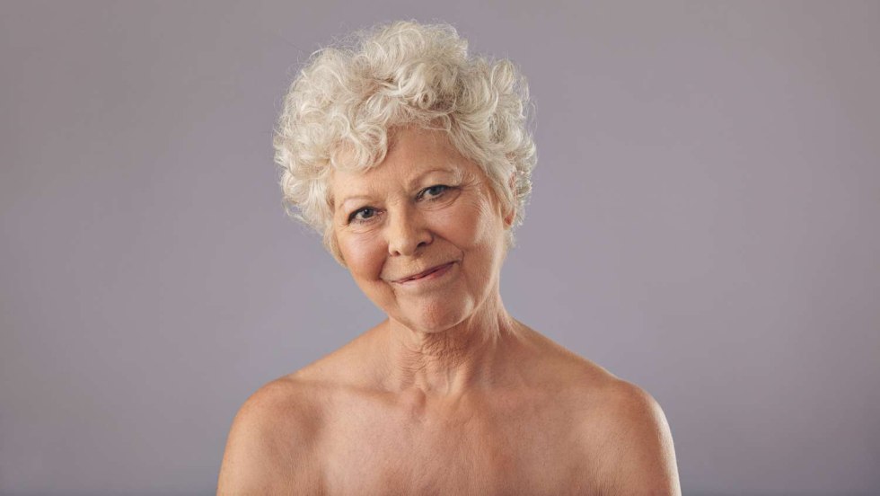 The body of an elderly woman