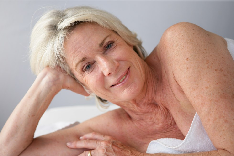 Elderly woman in spa