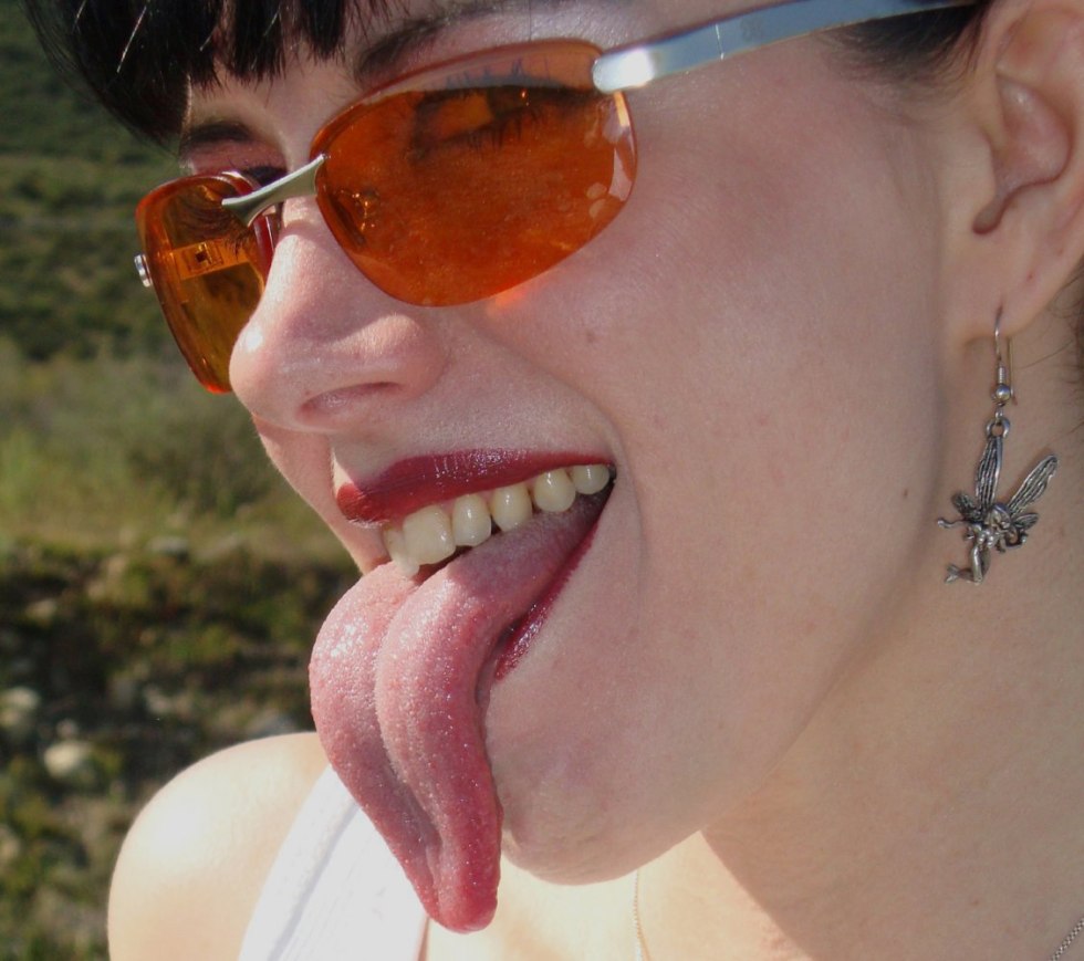 Pornstar with piercing in the tongue