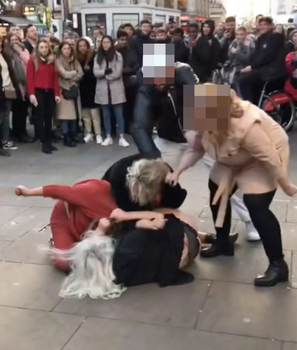 A very fat woman eats