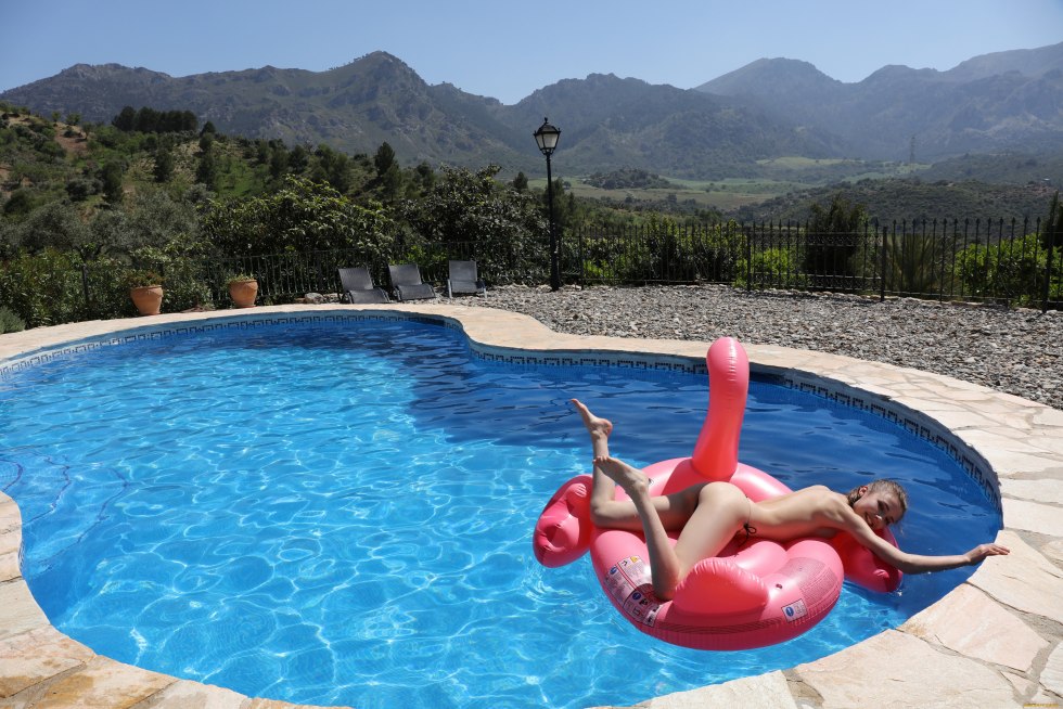 Beautiful girls swallow