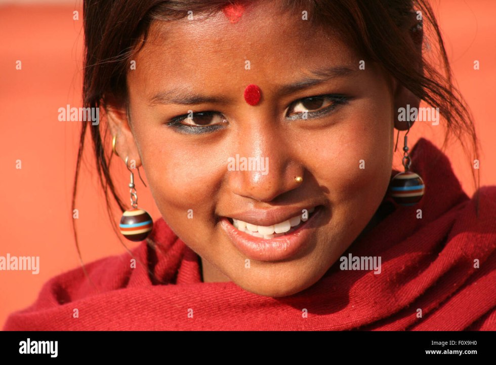 Red spot on the forehead of the Indian