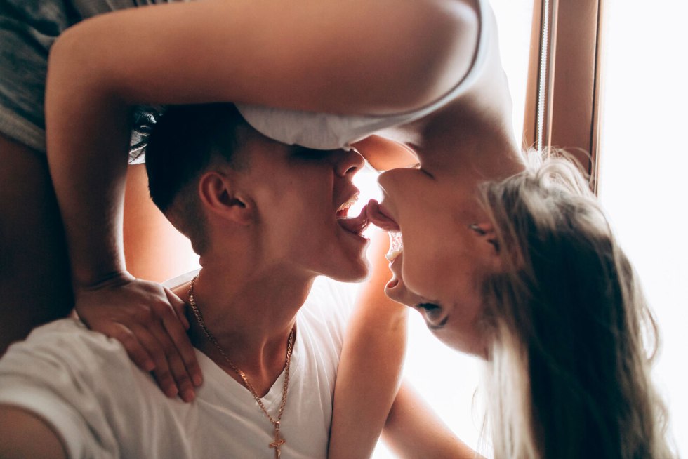 Boy and girl in the kitchen