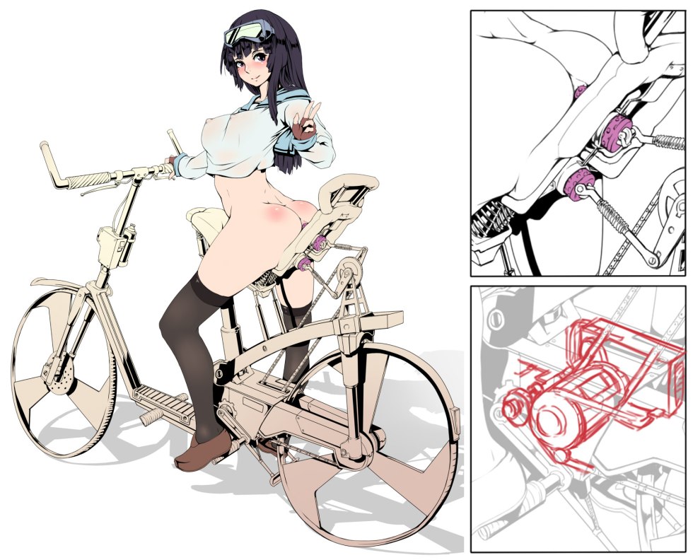 Bicycle for women with phallus