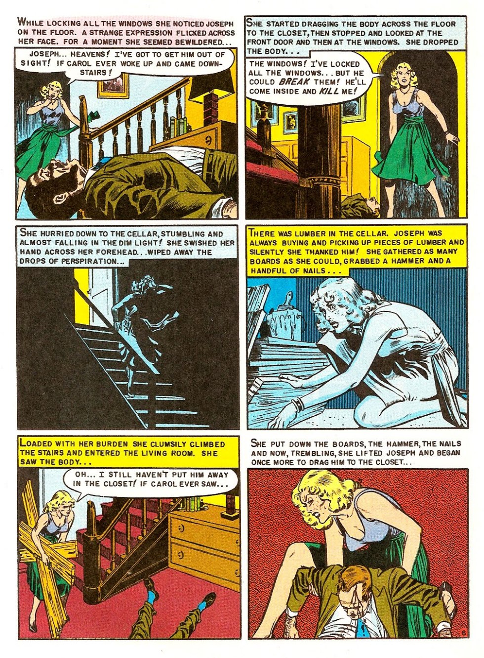 A person climbs out the window