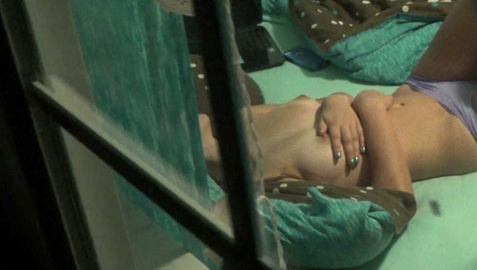 Naked female priests in the toilet