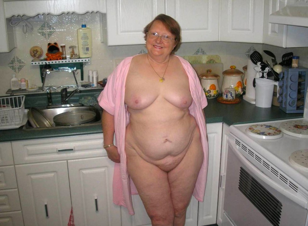 BBV Granny naked in the kitchen