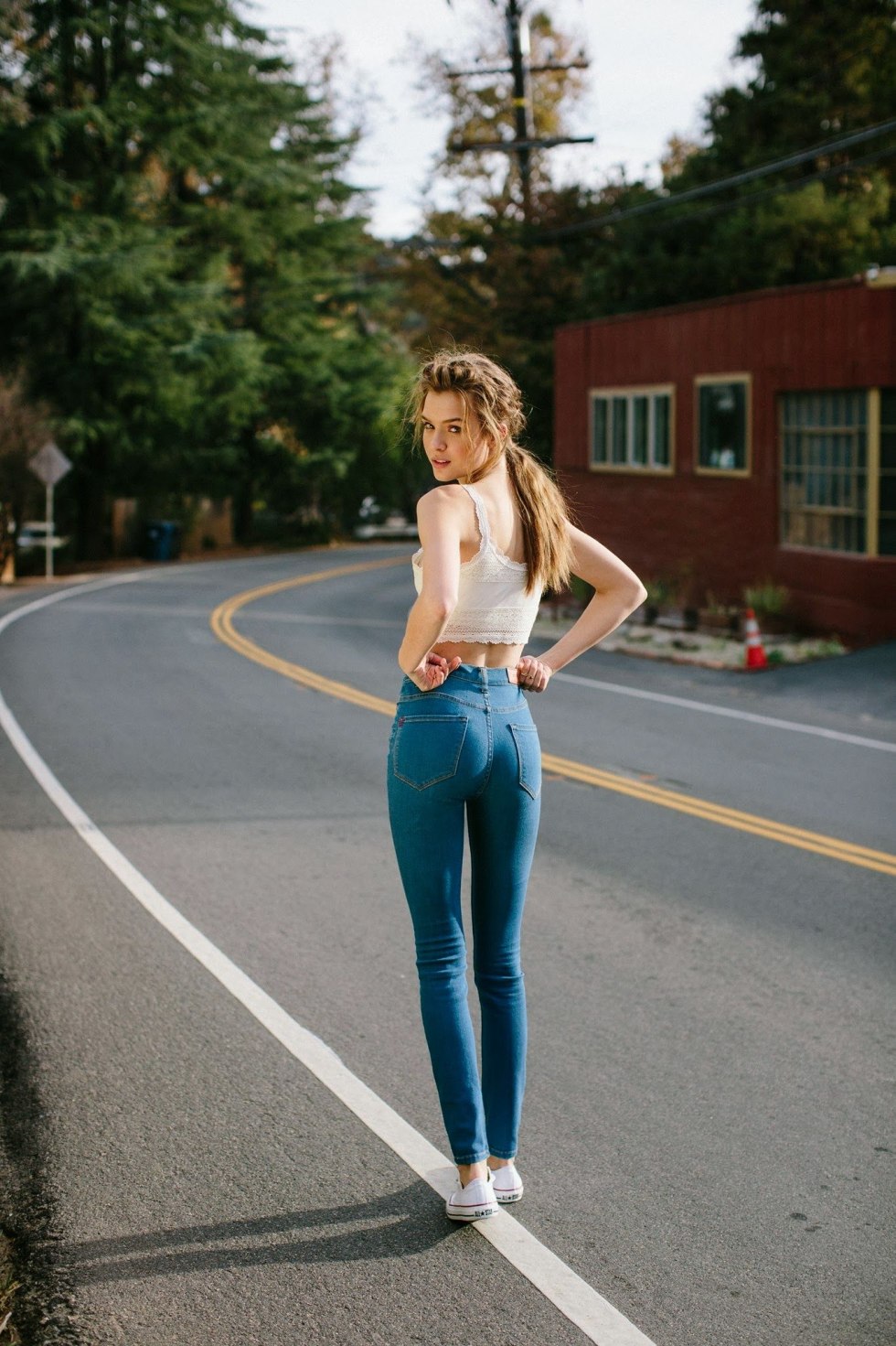 She jumped onto the guy