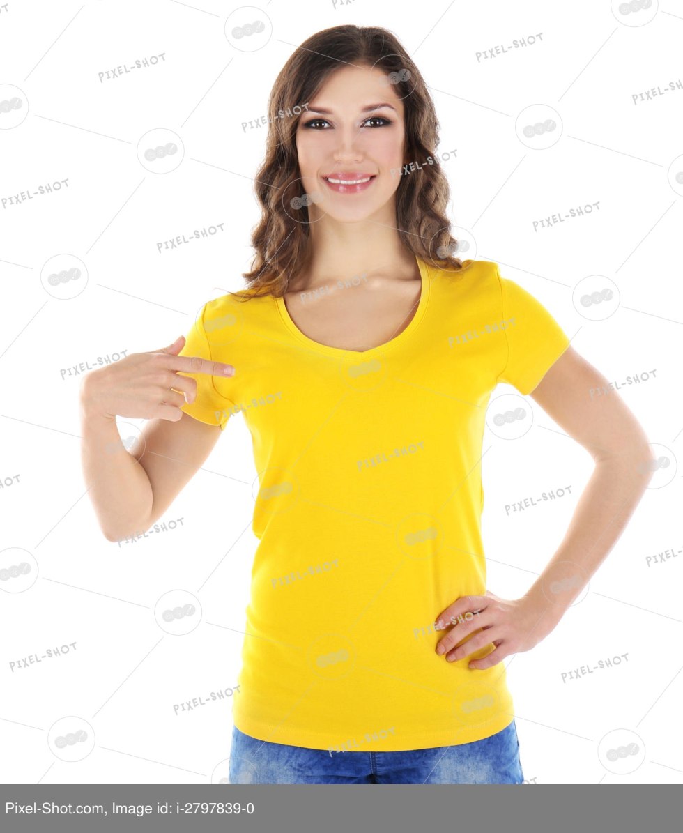 T -shirts on a yellow background