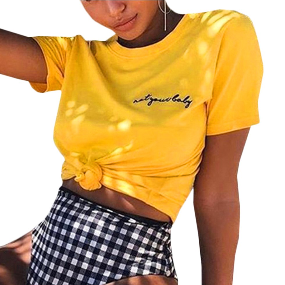 Yellow T -shirt Women's Print