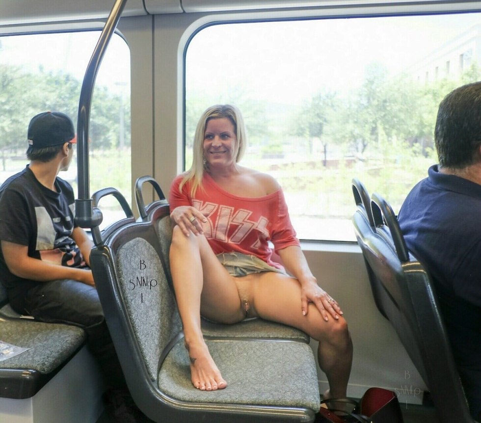 Without panties in public transport