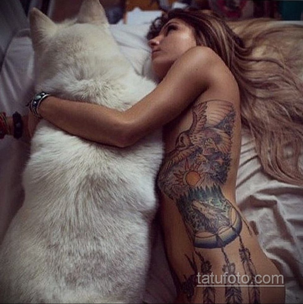 Tattoo wolf for a girl