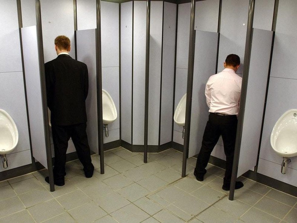 Video surveillance camera in men's toilet