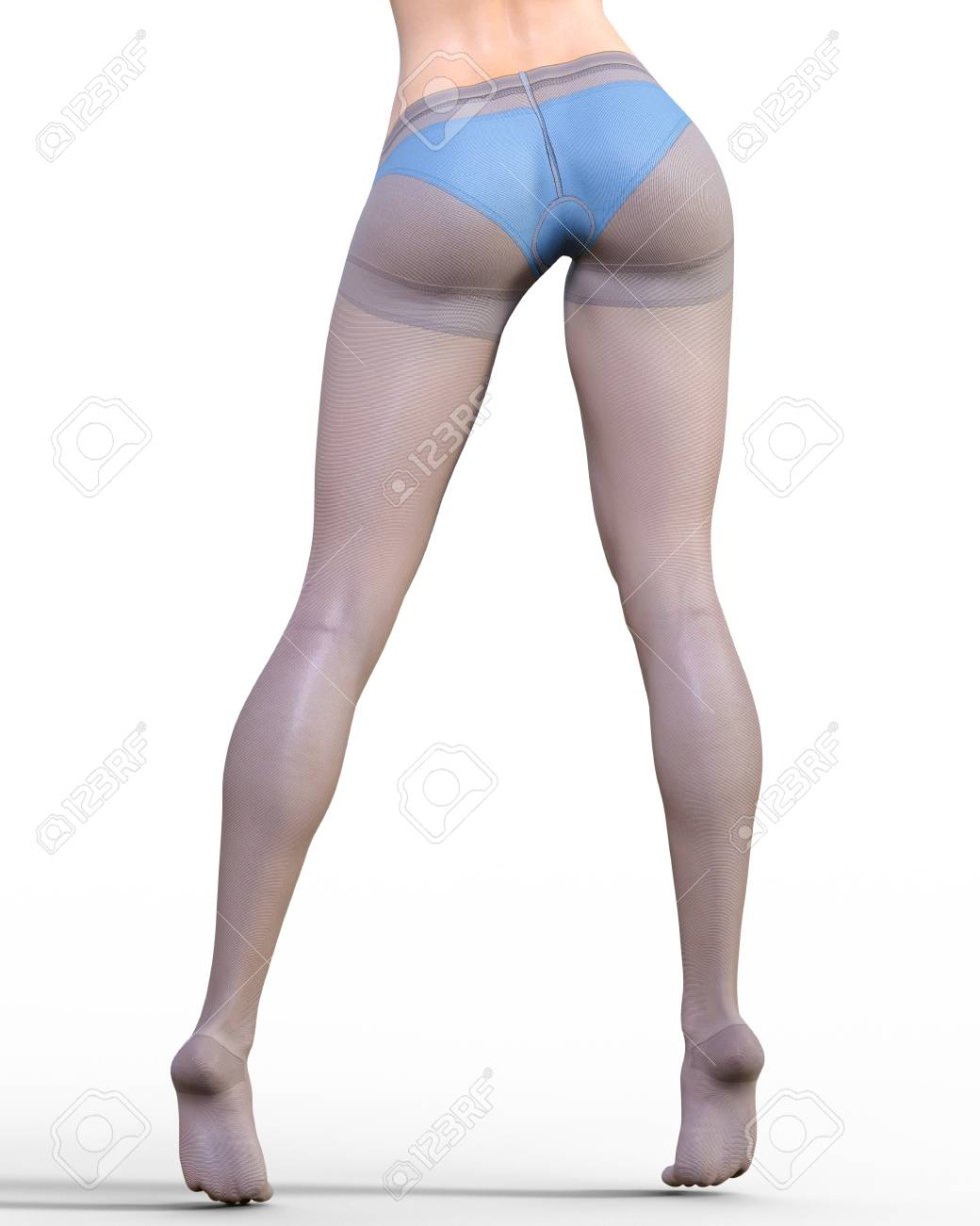 Girl in stockings of white art