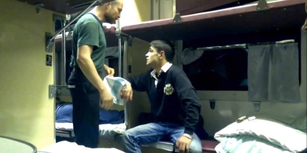 Girl in the train car