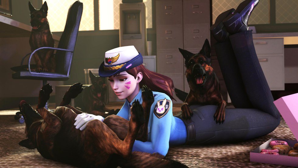 Anime girls with big breasts in swimsuits