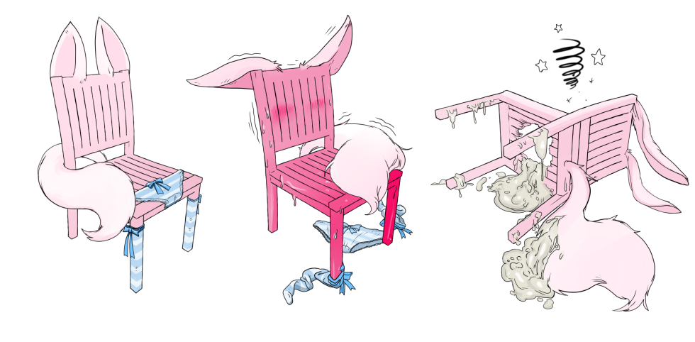 Cunnilingus sitting in a chair