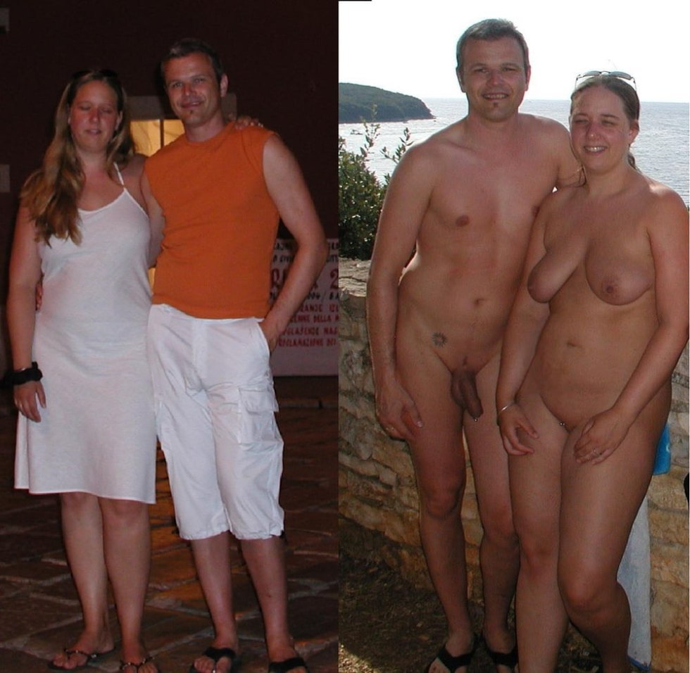 Naked and dressed married couples