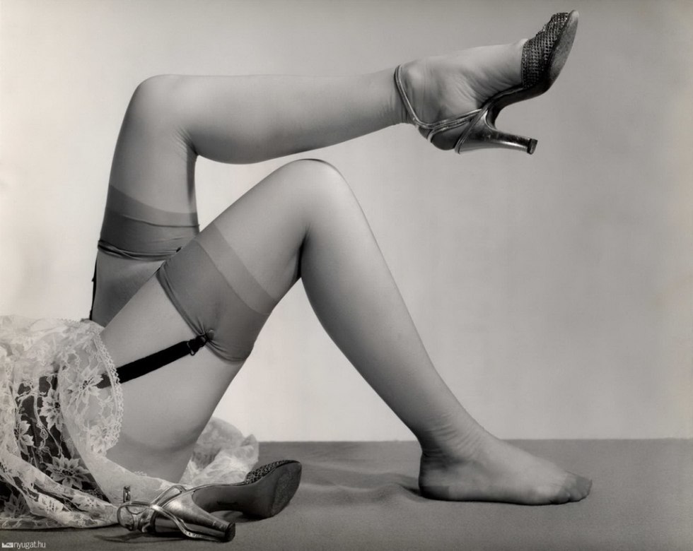 Female feet in pantyhose